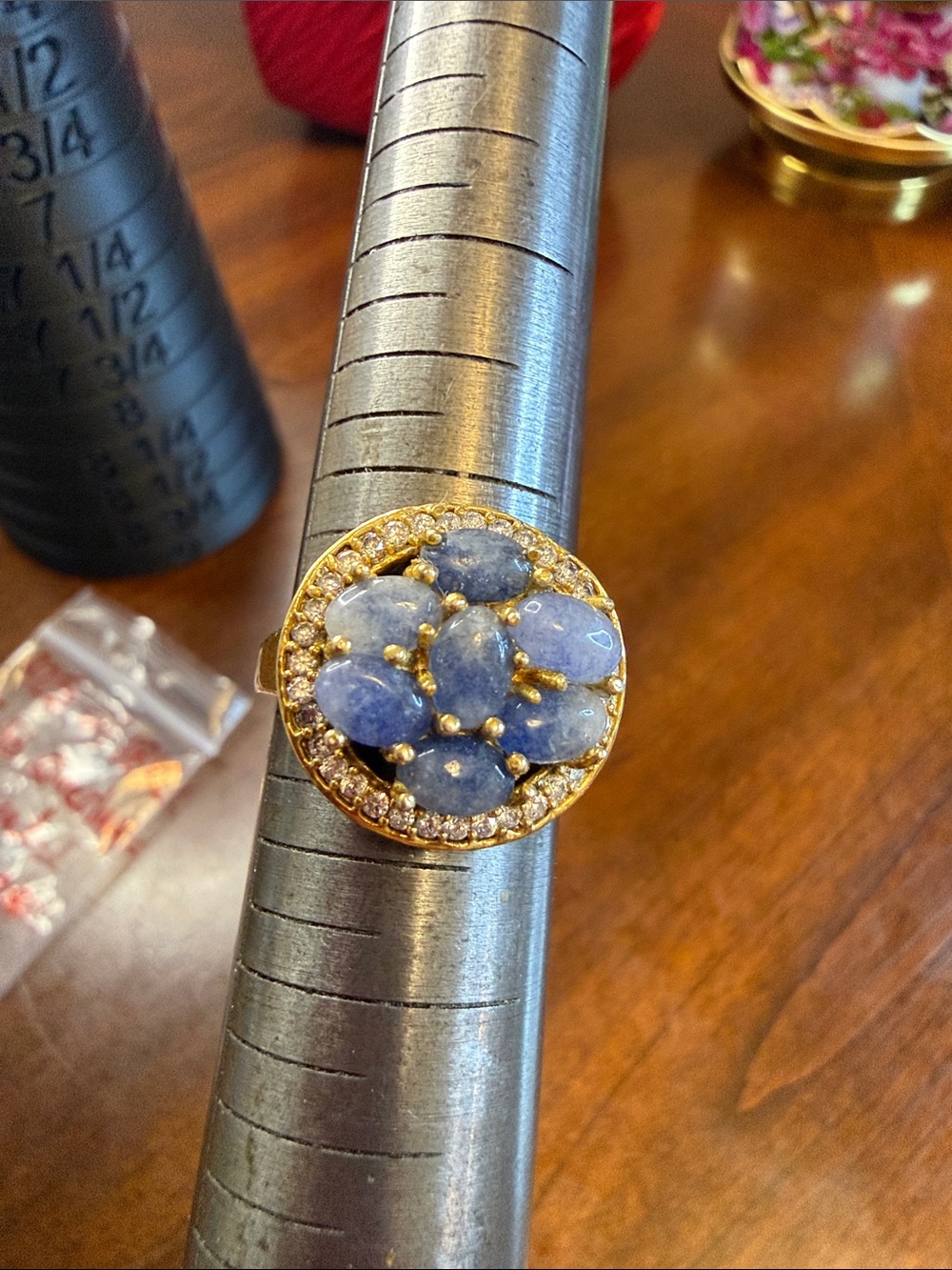 Vermeil 925/18K Gold Overlay sapphires.